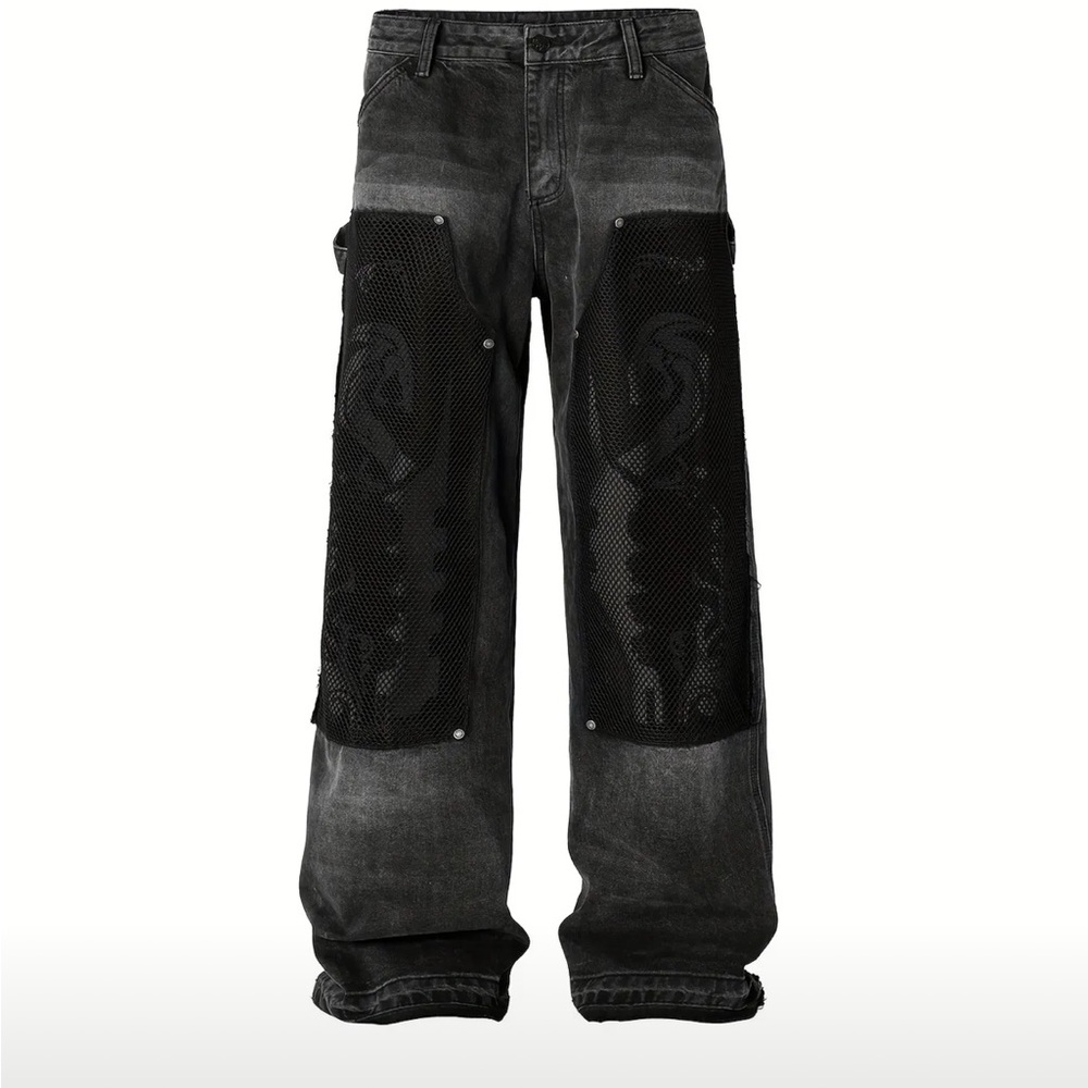 JHYQ Denim Mesh Dragon Jeans